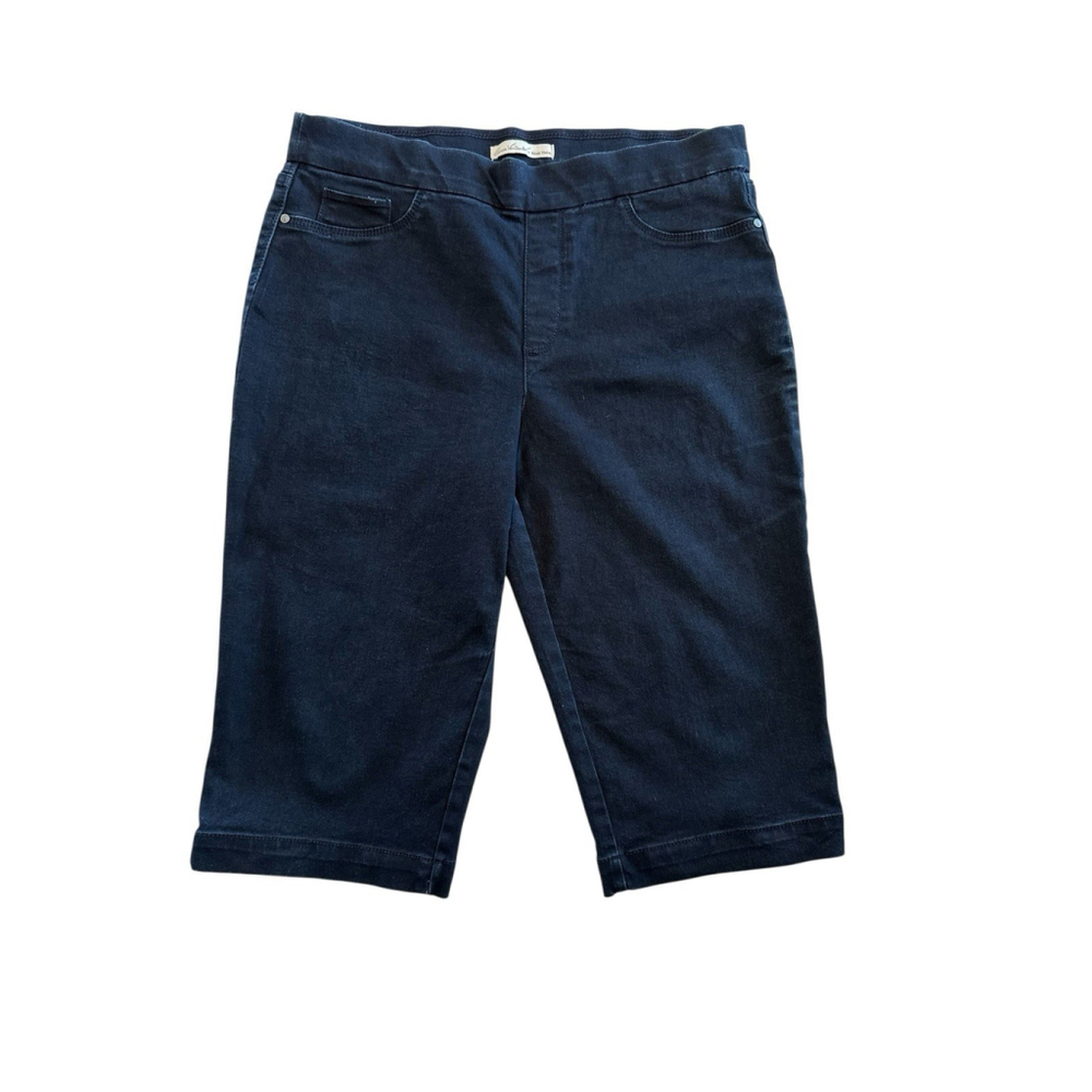 Gloria Vanderbilt Khaki Unltd Capri Pants Women's 14 Blue Stretch Karoline Egypt - Picture 3 of 12